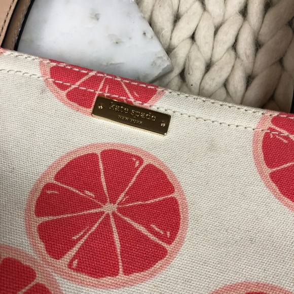 Kate Spade Grapefruit Print Pucker Up Tote Bag - Picture 3 of 8